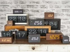 Present Time Horloges Murales Et Horloges à Poser Réveil à Led En Bois -Plaques et lettrages Soldes reveil a led en bois 7