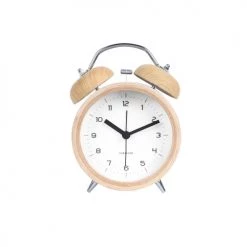 Karlsson Horloges Murales Et Horloges à Poser Réveil Design Bois Classic Blanc -Plaques et lettrages Soldes reveil design bois classic blanc 1