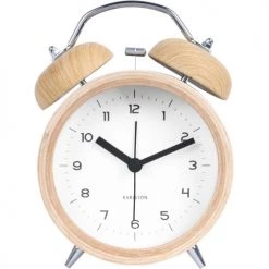 Karlsson Horloges Murales Et Horloges à Poser Réveil Design Bois Classic Blanc -Plaques et lettrages Soldes reveil design bois classic blanc 2