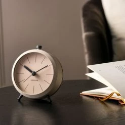 Present Time Horloges Murales Et Horloges à Poser Réveil Gris -Plaques et lettrages Soldes reveil gris 1