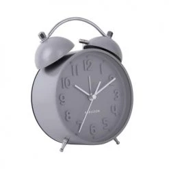 Present Time Horloges Murales Et Horloges à Poser Réveil Iconic Métal Gris -Plaques et lettrages Soldes reveil iconic metal gris 2