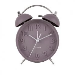 Present Time Horloges Murales Et Horloges à Poser Réveil Iconic Métal Violet -Plaques et lettrages Soldes reveil iconic metal violet 4