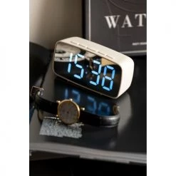 Karlsson Horloges Murales Et Horloges à Poser Réveil Led Gris Clair -Plaques et lettrages Soldes reveil led gris clair 3