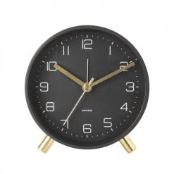 Present Time Horloges Murales Et Horloges à Poser Réveil Noir -Plaques et lettrages Soldes reveil noir 1