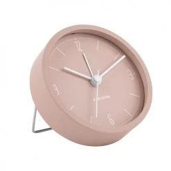 Present Time Horloges Murales Et Horloges à Poser Réveil Numbers & Lines Rose -Plaques et lettrages Soldes reveil numbers lines rose 1