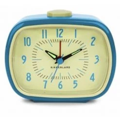 Kikkerland Horloges Murales Et Horloges à Poser Réveil Rétro Bleu -Plaques et lettrages Soldes reveil retro bleu 1
