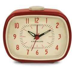 Kikkerland Horloges Murales Et Horloges à Poser Réveil Rétro Rouge -Plaques et lettrages Soldes reveil retro rouge 5